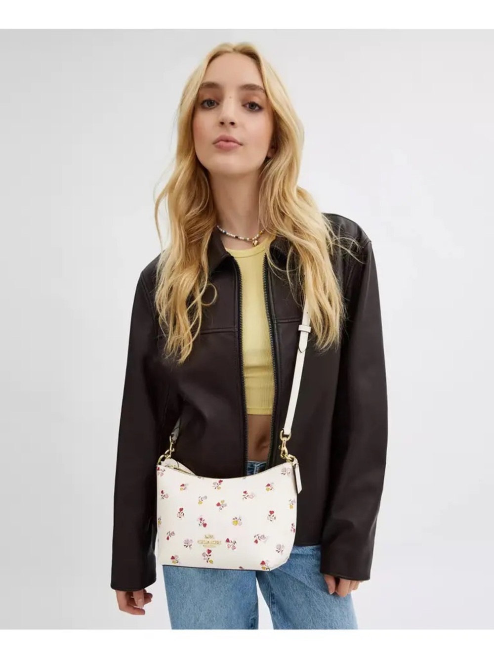 💐💗NWT COACH Zip Top Shoulder Bag With Heart Print💗💐 - Picture 5 of 5